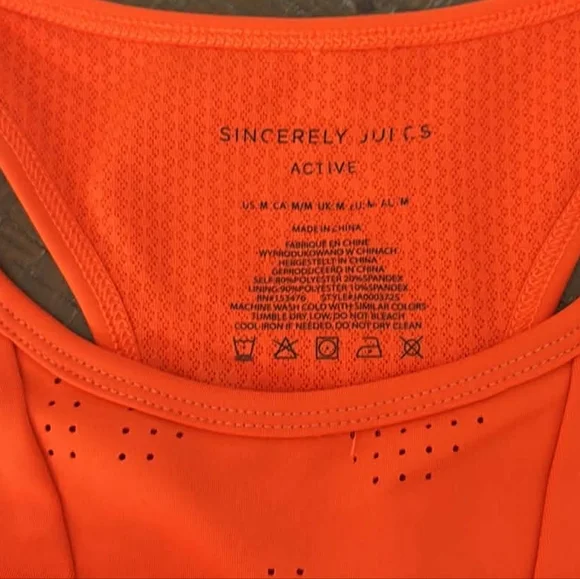 Sincerely Jules Orange Athletic Skort and Crop Top Set Active Tennis - Picture 2 of 11